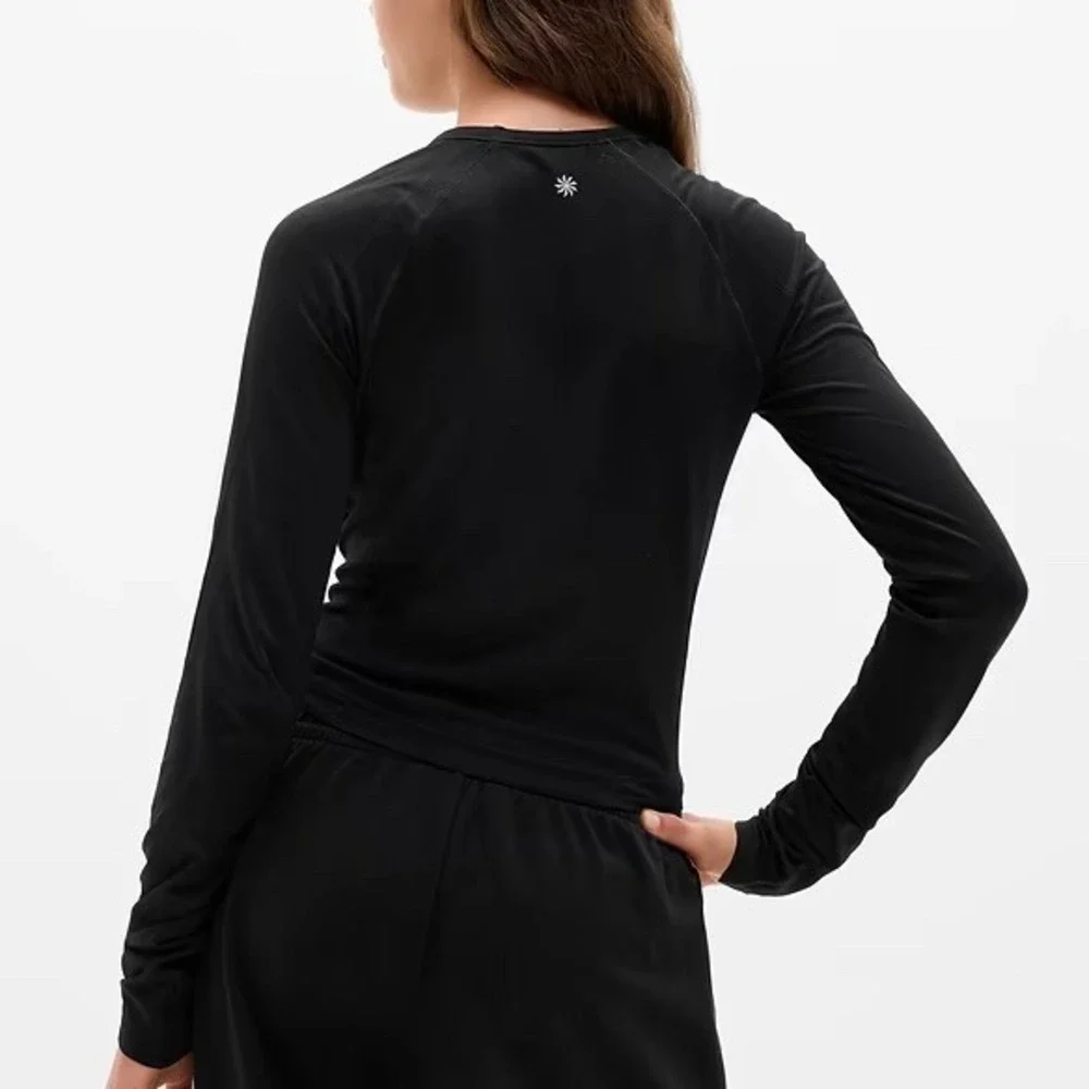 Athleta Girl Power Up Activewear Top, Black Sz L 12